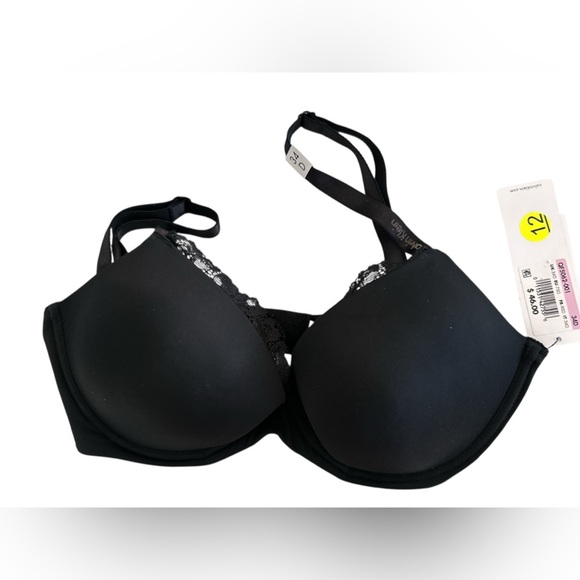 Calvin Klein Seductive Comfort Black Plunge Bra with Adjustable Straps 34D NWT - Picture 1 of 7